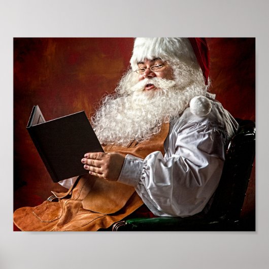 Santa Claus reads book Poster (Vorne)