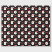 Santa Claus & Red Bow Festival einzigartig Geschenkpapier (Flach)