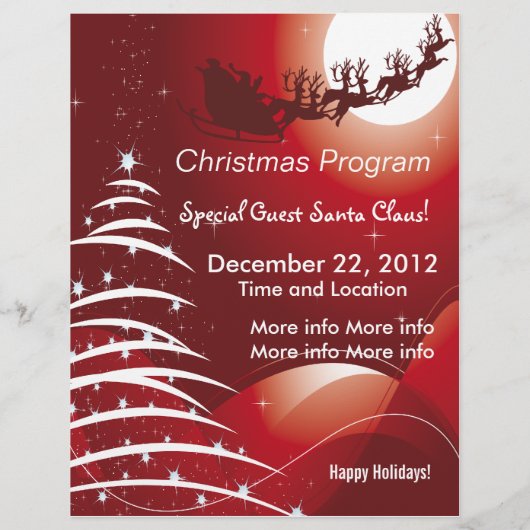 Santa Claus Red Christmas Program Flyer (Hinten)