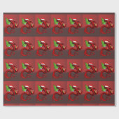 Santa Claus Red Dragon Tiled Pattern Geschenkpapier (Flach)