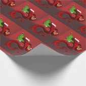 Santa Claus Red Dragon Tiled Pattern Geschenkpapier (Ecke)
