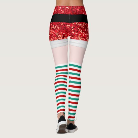 Santa Claus Red Glitzer Leggings (Rückseite)