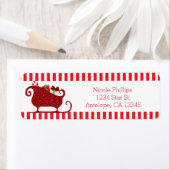 Santa Claus Red Glitzer Sleigh Address Labels (Insitu)