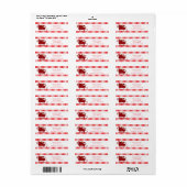 Santa Claus Red Glitzer Sleigh Address Labels (Vorne)
