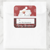 Santa Claus Red Kariert Custom Gift Tag Aufkleber (Tasche)