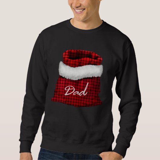 Santa Claus' Red Sack Dad Buffalo Plaid Sweatshirt (Vorderseite)
