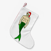 Santa Claus Redhead Merman Christmas Mermaid Kleiner Weihnachtsstrumpf (Vorderansicht (hängend))
