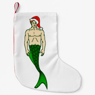 Santa Claus Redhead Merman Christmas Mermaid Kleiner Weihnachtsstrumpf
