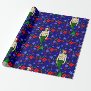 santa claus redhead merman hässliche Weihnachtsges Geschenkpapier