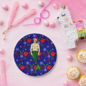 santa claus redhead merman hässliche Weihnachtsges Pappteller (Party)