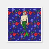 santa claus redhead merman ugly xmas mermaid gifts serviette (Vorderseite)