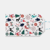 Santa Claus Reindeer Pine Trees Mittens Geschenkanhänger (Vorderseite (Horizontal))