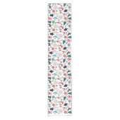 Santa Claus Reindeer Pine Trees Mittens Kurzer Tischläufer (Vorderseite)