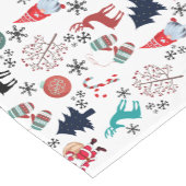 Santa Claus Reindeer Pine Trees Mittens Kurzer Tischläufer (Ecke)