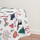 Santa Claus Reindeer Pine Trees Mittens Tischdecke (Beispiel)