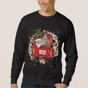 Santa Claus Reindeer Red Truck Weihnachtsschnee Le Sweatshirt