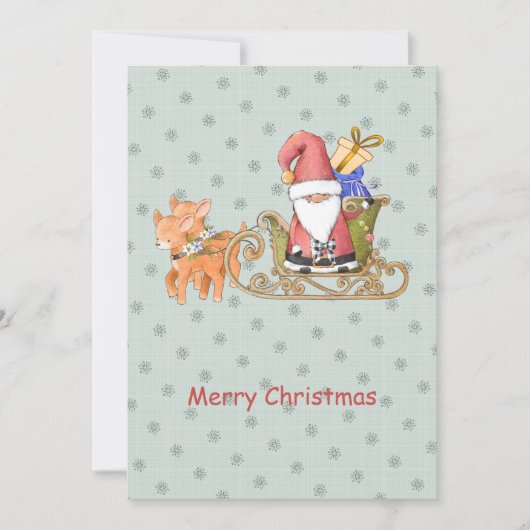 Santa Claus Reindeer Sleier Custom Weihnachtskarte (Vorderseite)