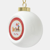 Santa Claus Reindeer Sleier Jahr Name Custom Keramik Kugel-Ornament (Rechts)