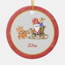 Santa Claus Reindeer Sleigh Jahr Name