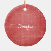 Santa Claus Reindeer Sleigh Jahr Name Keramik Ornament (Hinten)