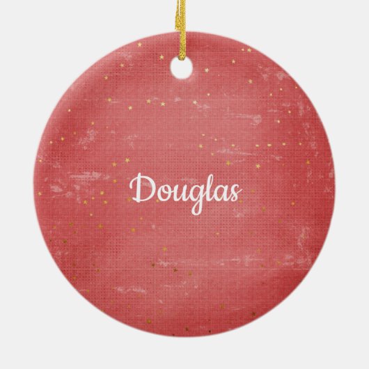 Santa Claus Reindeer Sleigh Jahr Name Keramik Ornament (Hinten)