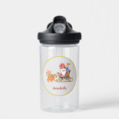 Santa Claus Reindeer Sleigh Name Custom Trinkflasche (Vorne)