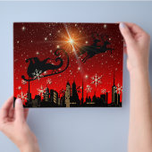 Santa Claus Reindeer und Sleigh Flying Flyer (Hand)