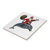 Santa Claus Reiten auf dem Dolphin Fliese (Seite)