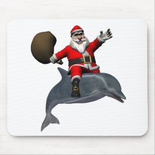 Santa Claus Reiten auf dem Dolphin Mousepad