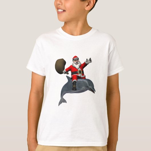 Santa Claus Reiten auf dem Dolphin T-Shirt (Vorderseite)