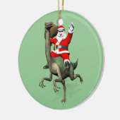 Santa Claus reiten auf Gallimimus Keramik Ornament (Links)