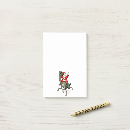 Santa Claus reiten auf Gallimimus Post-it Klebezettel (Auf Schreibtisch)