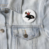 Santa Claus reiten auf Killerwal Button (Beispiel)