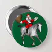 Santa Claus Reiten Button (Vorne & Hinten)