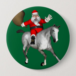 Santa Claus Reiten Button