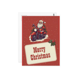 Santa Claus Reiten Der Cartoon des Bike Postkarte