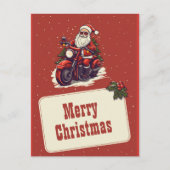 Santa Claus Reiten Der Cartoon des Bike Postkarte (Vorderseite)