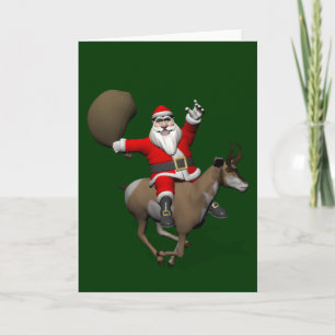 Santa Claus Reiten Feiertagskarte