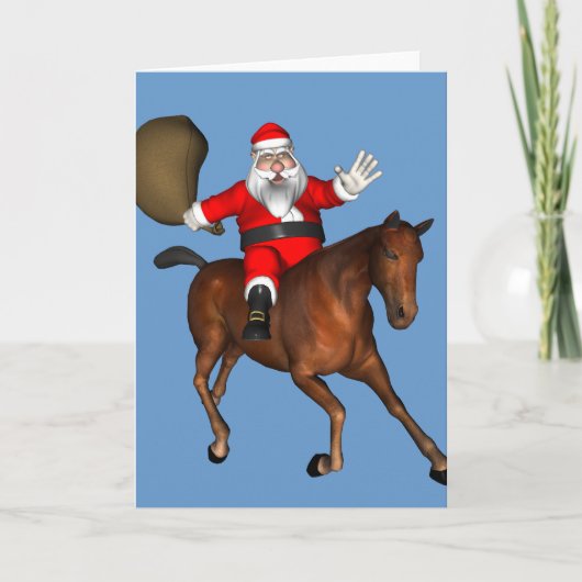 Santa Claus Reiten Feiertagskarte (Vorderseite)