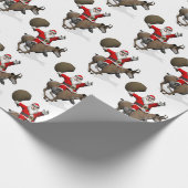 Santa Claus Reiten Geschenkpapier (Ecke)