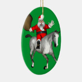 Santa Claus Reiten Keramikornament (Rechts)