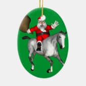 Santa Claus Reiten Keramikornament (Hinten)