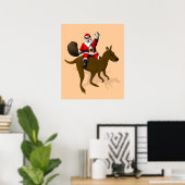 Santa Claus Reiten Poster (Heimbüro)