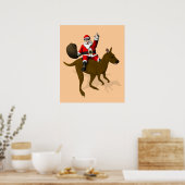 Santa Claus Reiten Poster (Küche)