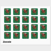 Santa Claus Reiten Quadratischer Aufkleber (Blatt)