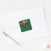 Santa Claus Reiten Quadratischer Aufkleber (Umschlag)