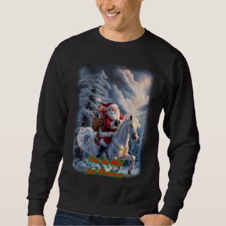 Santa Claus reitet auf einem Pferd auf einem Schwa Sweatshirt