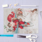 Santa Claus Reitrad, Rentier und Kaninchen Seidenpapier (Handwerk)