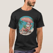 Santa Claus Relaxen auf Beach Reading Book Summer T-Shirt (Vorderseite)