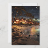 Santa Claus Relaxen auf der Strandstube Einladung (Rückseite)